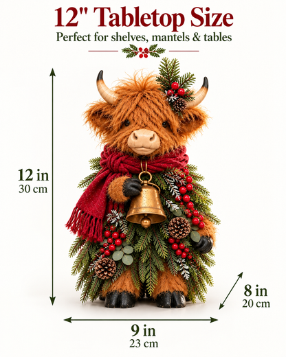🐮 Christmas Highland Cow Decor 🎄 Cozy Farmhouse Holiday Accent