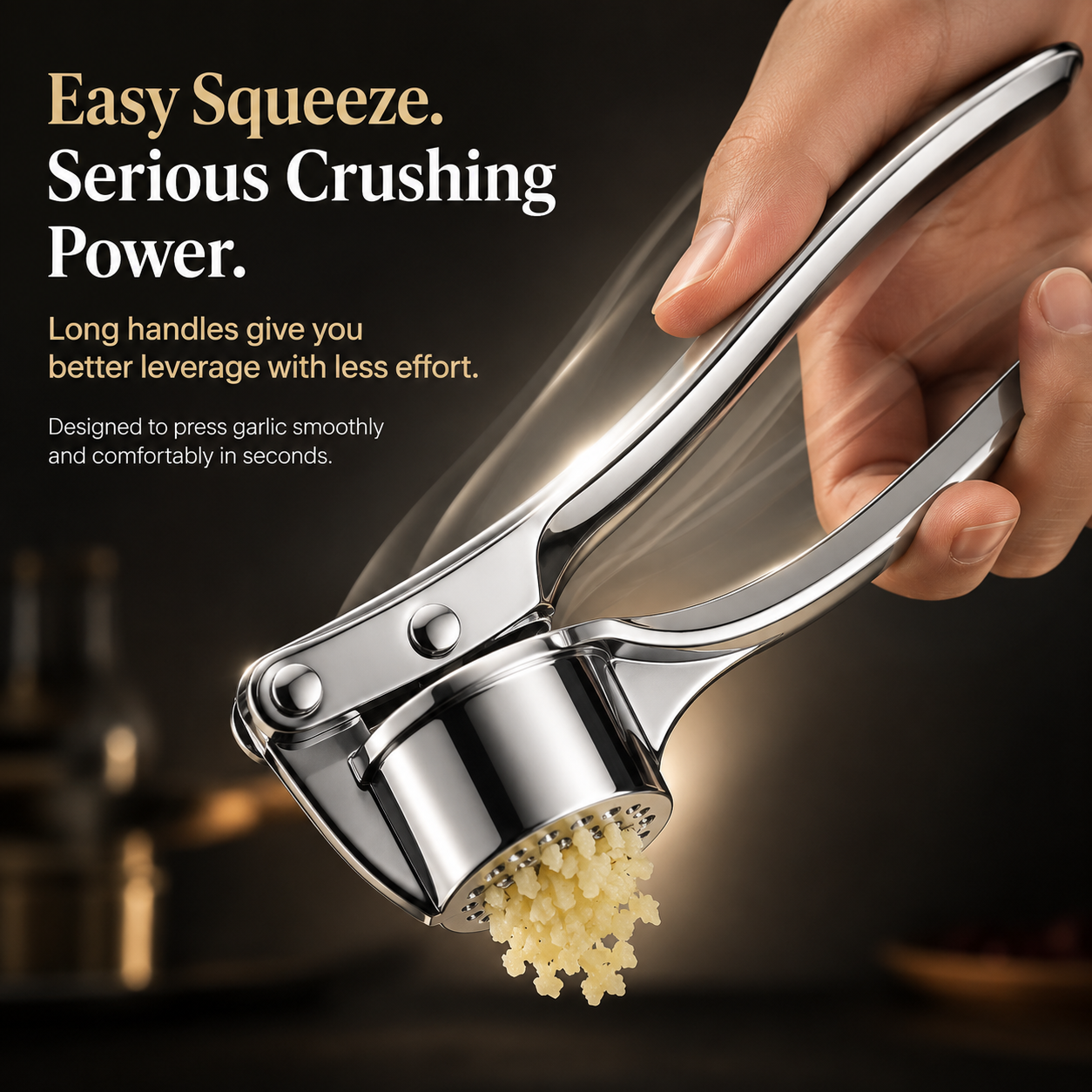 🔥 50% OFF Heavy-Duty Garlic Press 🧄 Easy Squeeze & Fast Mincing