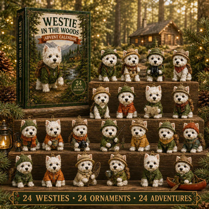 🐶2D Westie In The Woods Advent Calendar 2026 - 24-Day Festive Countdown - Gift For Dog Lovers