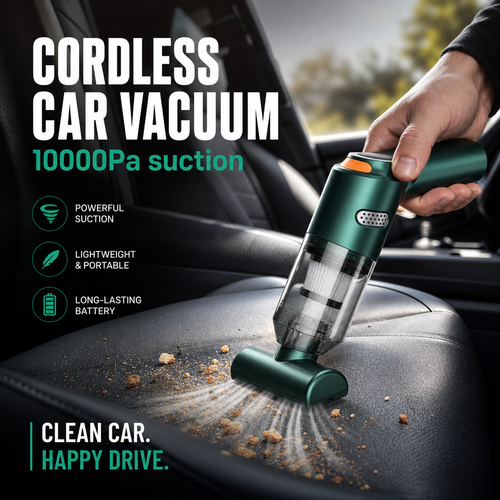 🚗 10,000Pa Cordless Handheld Car Vacuum Cleaner – Powerful Lightweight Rechargeable Vacuum for Car & Home