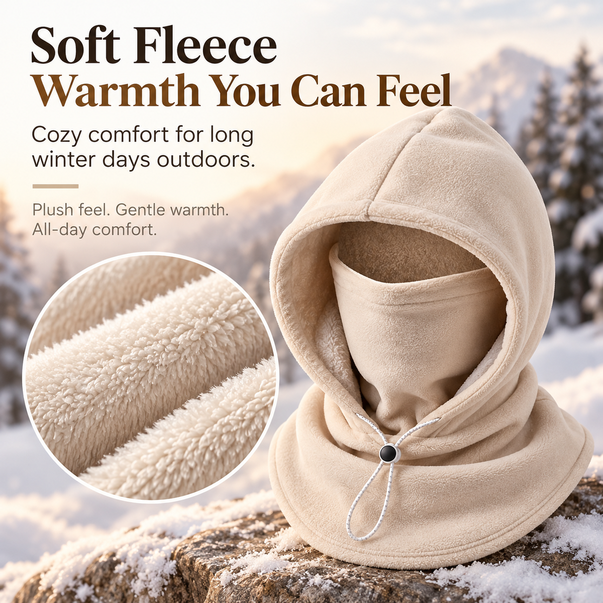 ❄️ 3-in-1 Thermal Fleece Balaclava Hood | Windproof Neck & Face Warmer 🏂
