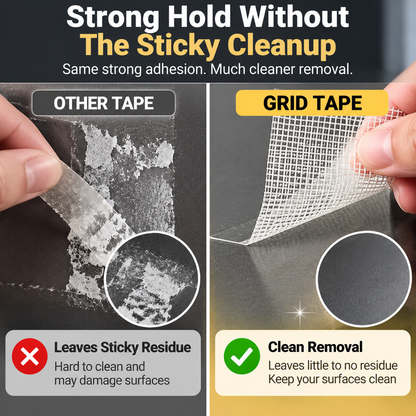🔥 49% OFF Heavy-Duty Double-Sided Grid Tape 🏠 Strong Removable Carpet Tape