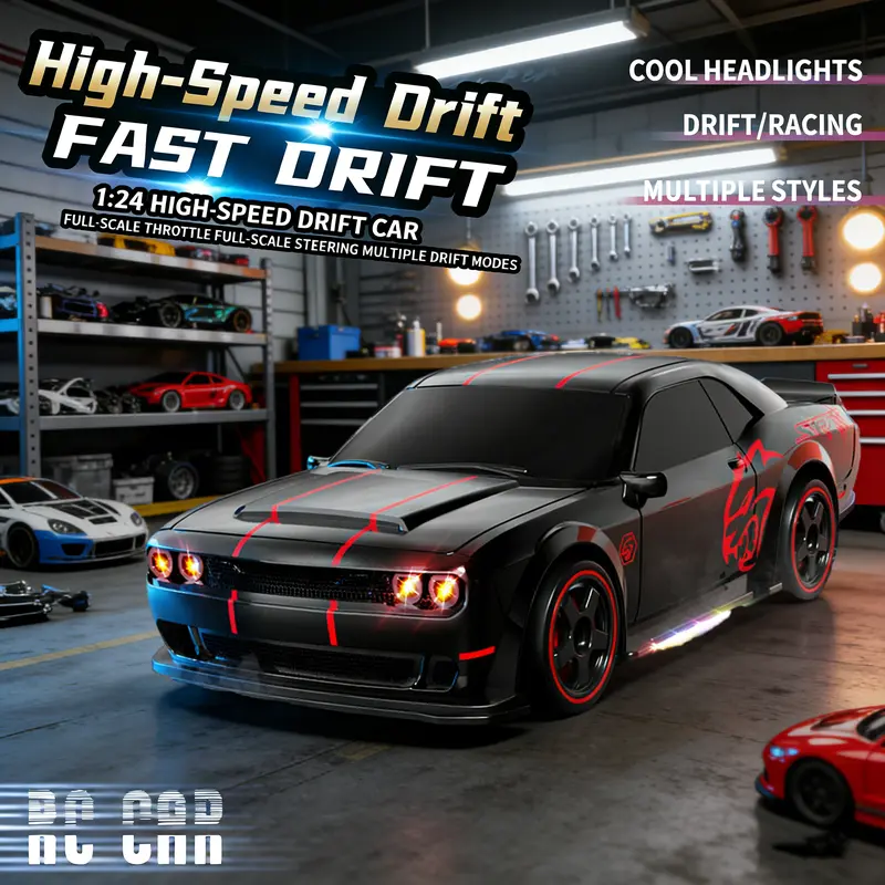 🔥 50% OFF 4WD RC Drift Car For Kids – 2.4GHz Remote Control Racing Car With LED Lights