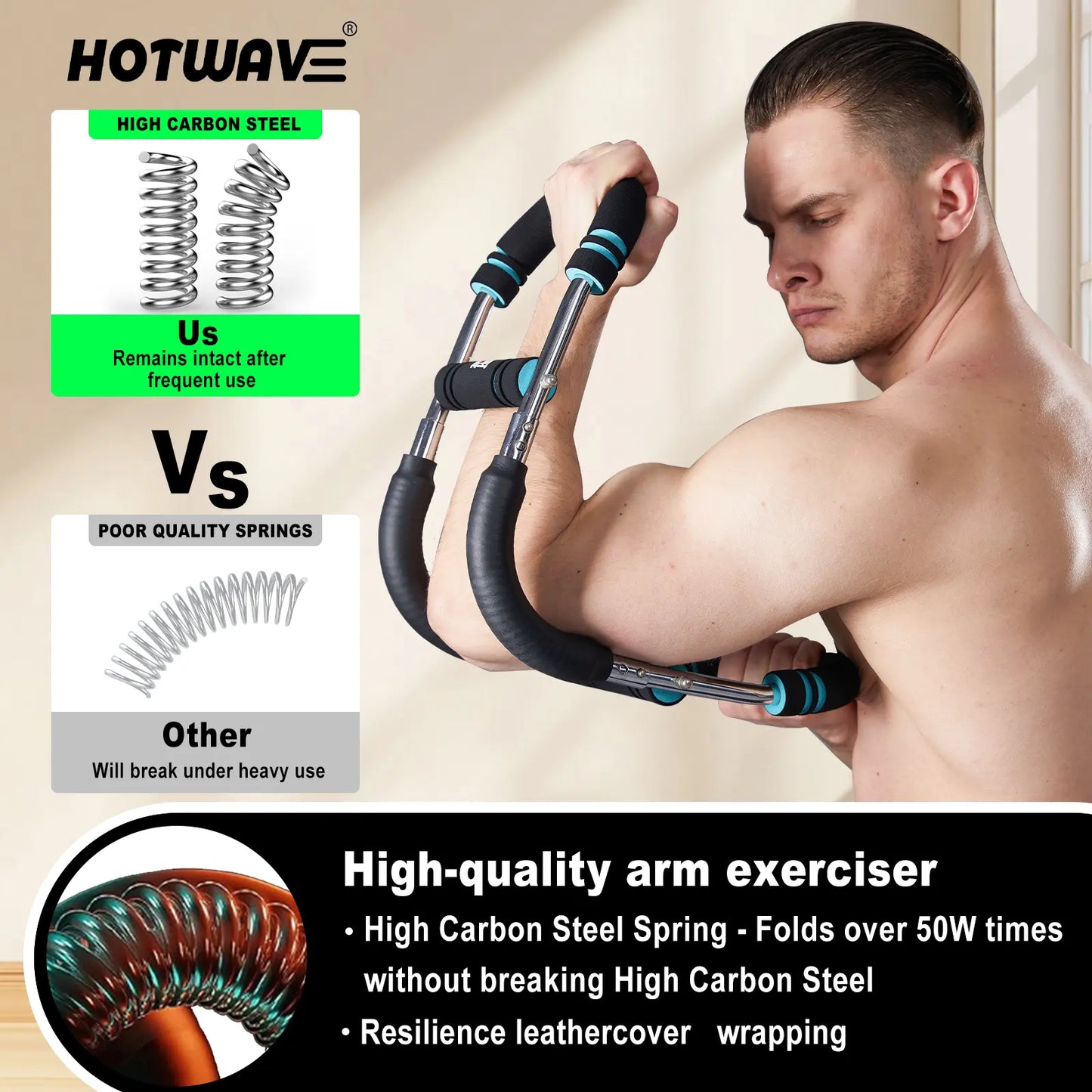 HOTWAVE Arm Trainer,Adjustable Chest Workout Equipment,Arm Trainer for Men,Chest Trainer for Men,Upper body Strength Training, Portable Spring Resistance Home Fitness Equipment tiktokshopbacktoschool