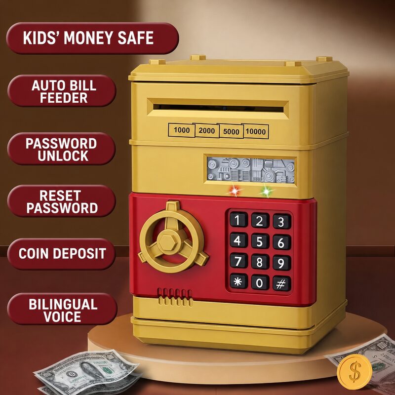 🔥Limited-Time 50% OFF | 🏧 Kids’ Electronic ATM Piggy Bank with Password Lock & Automatic Bill Feeder
