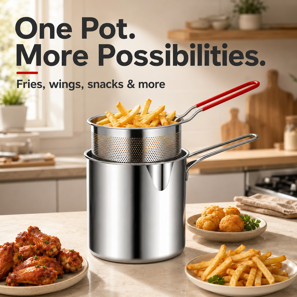 🔥 Fry Small, Enjoy Big 🍟 304 Stainless Steel Mini Deep Fryer with Lift-Out Basket