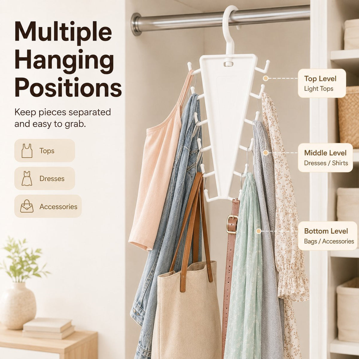 🔥LAST DAY 50%OFF Multi-Layer Closet Hanger Organizer