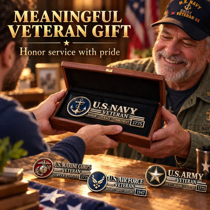 🎖️ Heavy-Duty 3D Embossed Veteran Relief Metal Car Emblem Badge 🚗