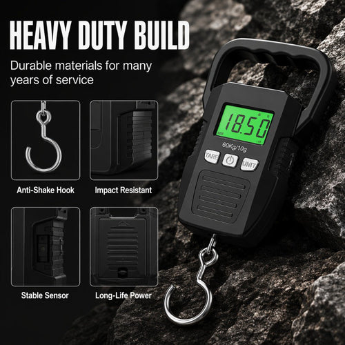 ⏰Portable Digital Hanging Scale – 50 kg Rechargeable Luggage Scale