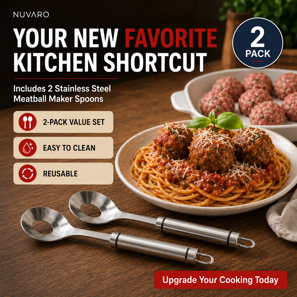 🍝 50% OFF Today ✨ 304 Stainless Steel Meatball Maker Spoon