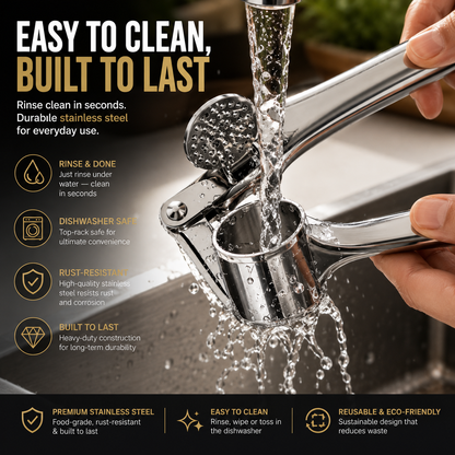 🔥 50% OFF Heavy-Duty Garlic Press 🧄 Easy Squeeze & Fast Mincing