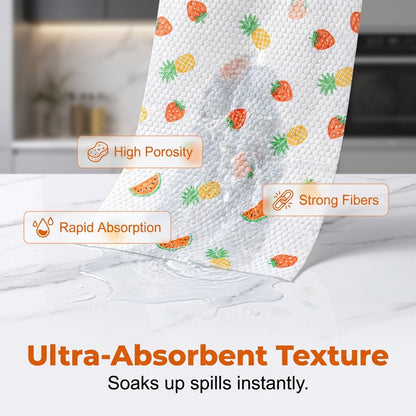 🔥 50% OFF 50-Sheet Cleaning Cloth Roll 🧽 Wipe, Wash & Reuse