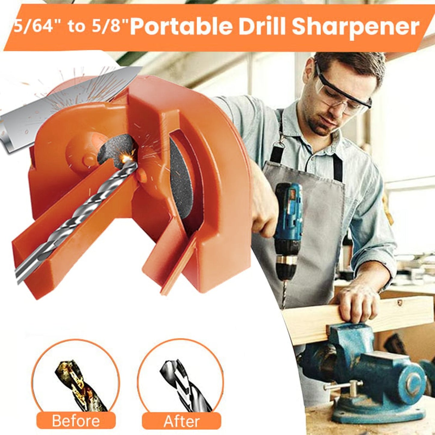 🔥 48% OFF Drill Bit Sharpener Kit – Restore Dull Bits in Minutes