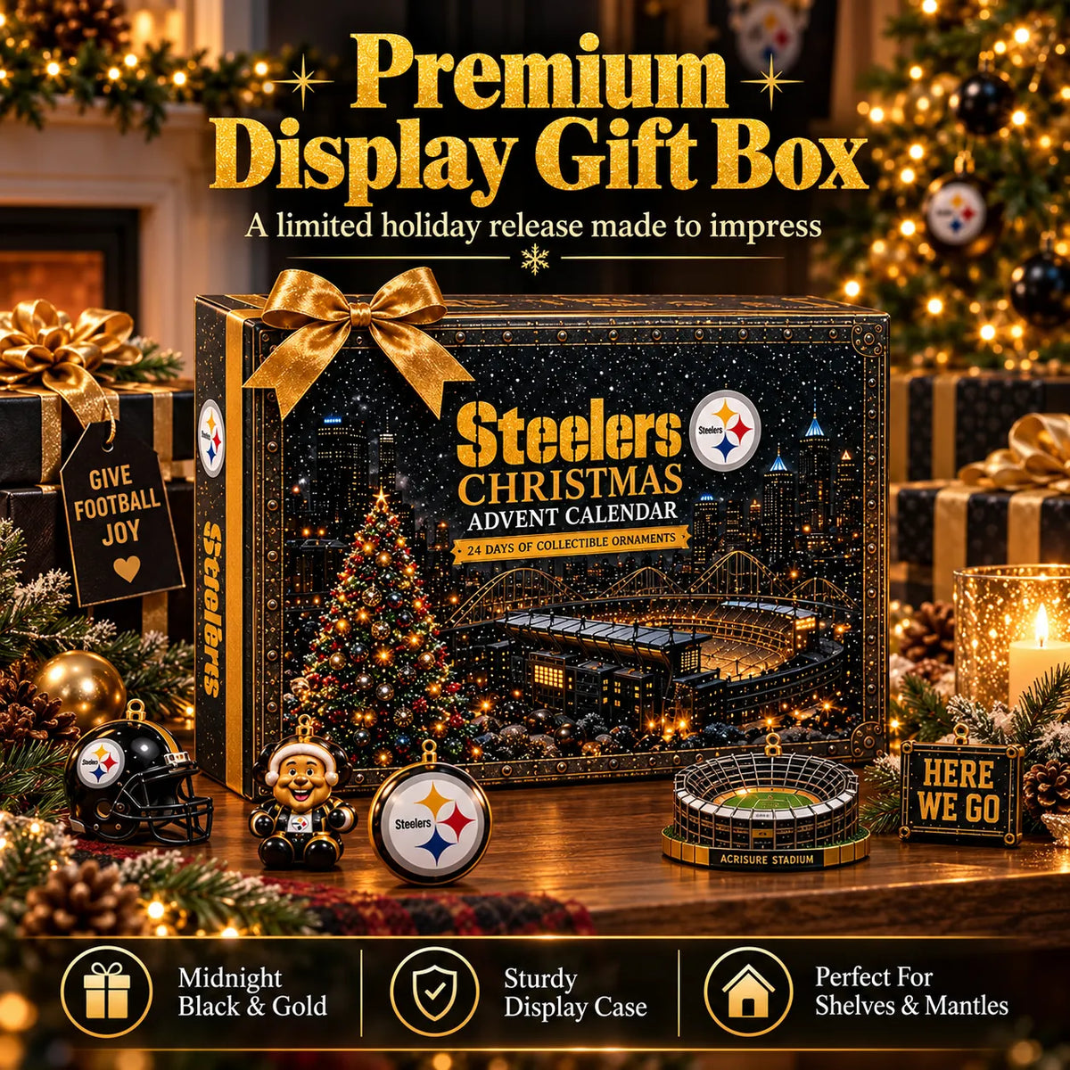 🏈 2026 Pittsburgh Football Advent Calendar – 24 Collectible Ornaments