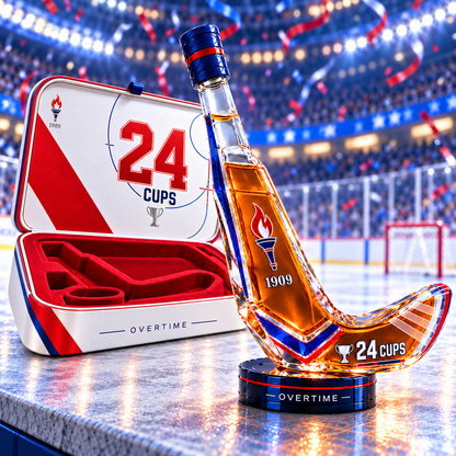 🏒 Red, White & Blue Hockey Stick Whiskey Decanter — 2026–27 Limited Custom Edition