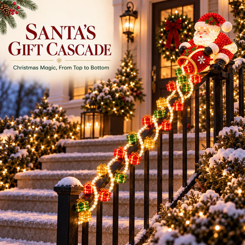 🔥🎅 Santa’s Giftfall Magic™ Cascade Railing Light