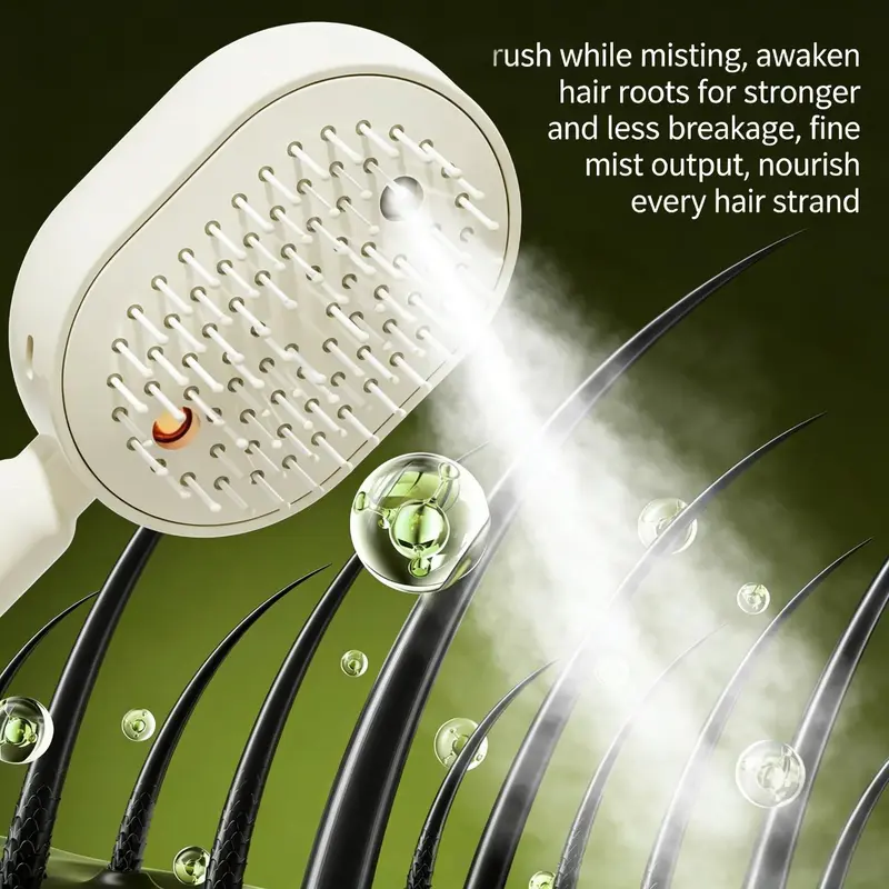3-in-1 Electric Spray Hair Brush 🔥 Air Cushion Scalp Massage Comb with Red Light