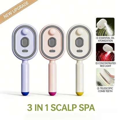3-in-1 Electric Spray Hair Brush 🔥 Air Cushion Scalp Massage Comb with Red Light