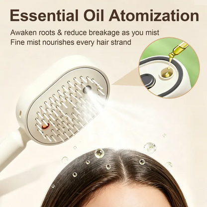 3-in-1 Electric Spray Hair Brush 🔥 Air Cushion Scalp Massage Comb with Red Light