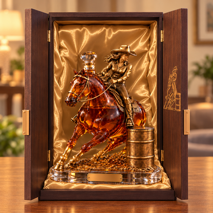 Western Spirit Cowgirl Barrel Racing Whiskey Decanter