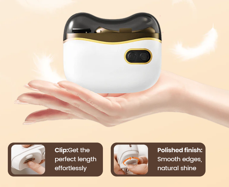 🔥 49% OFF 2-in-1 Electric Nail Clipper & Polisher 💅 LED Light + 2 Speeds