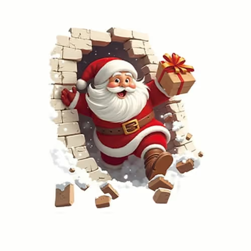 🎅 Christmas Hot Sale 🎄 Peeking Santa Wall Sticker – Easy Holiday Magic for Any Room