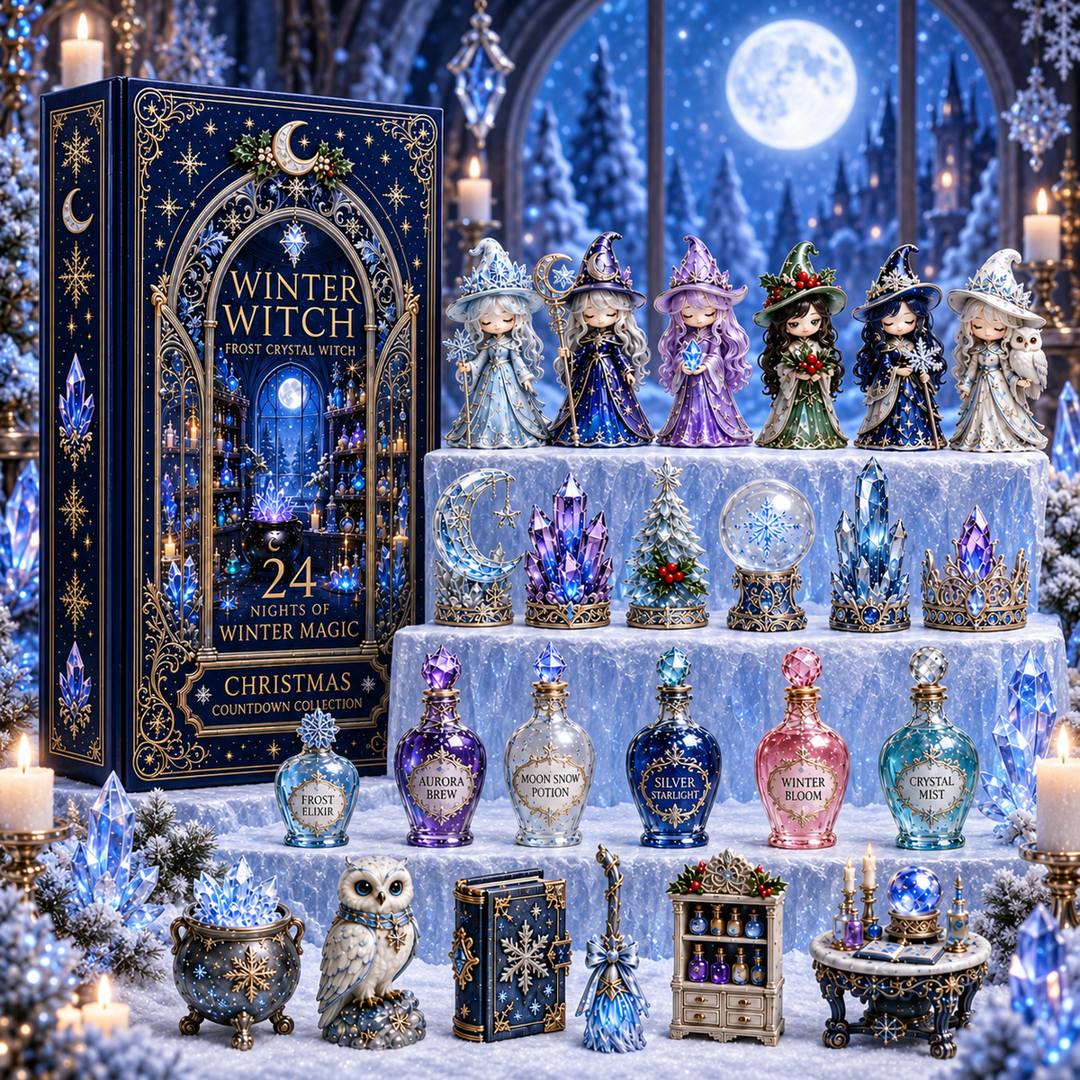 ✨ 24-Day Witch Advent Calendar – 8 Magical Editions with Collectible Miniatures