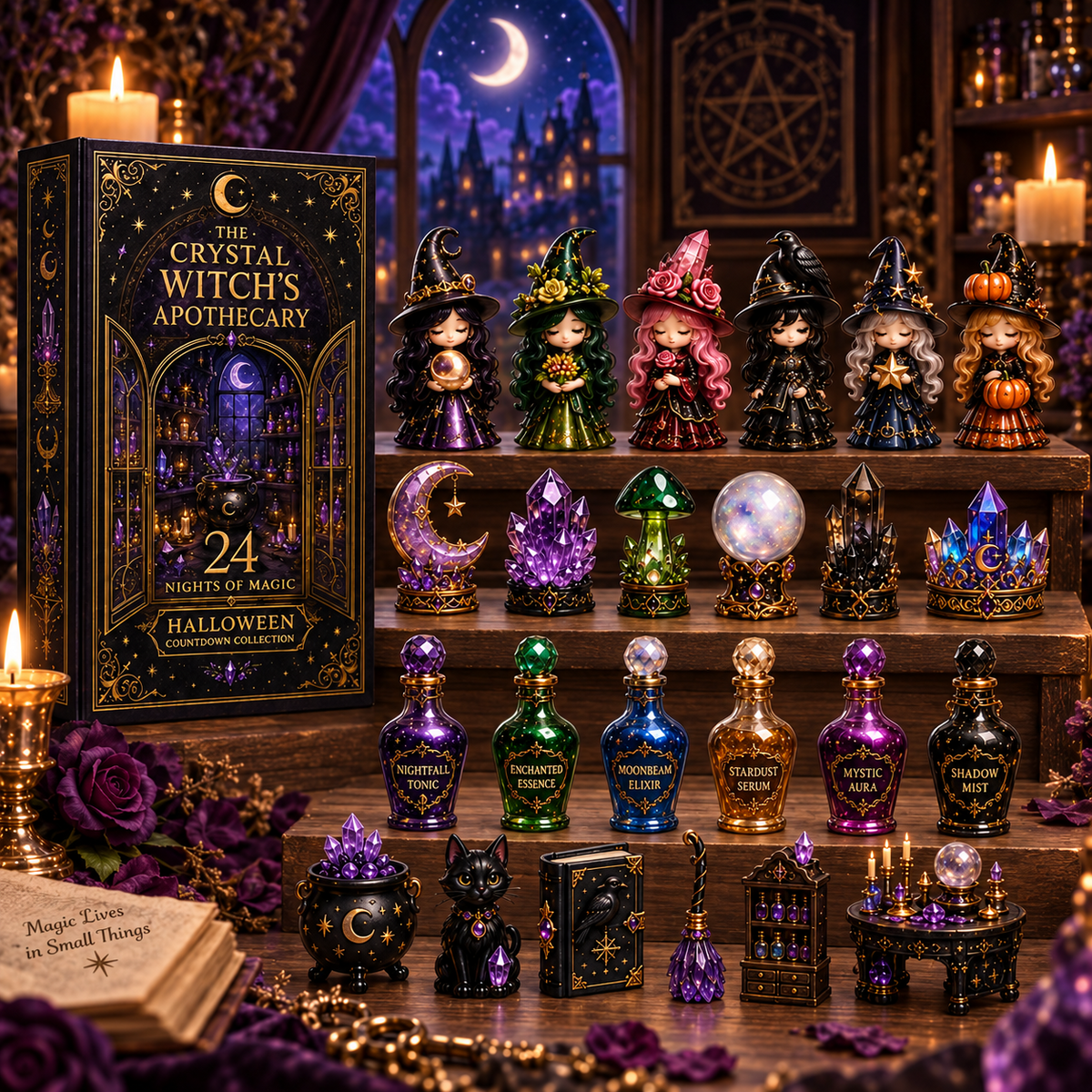 ✨ 24-Day Witch Advent Calendar – 8 Magical Editions with Collectible Miniatures