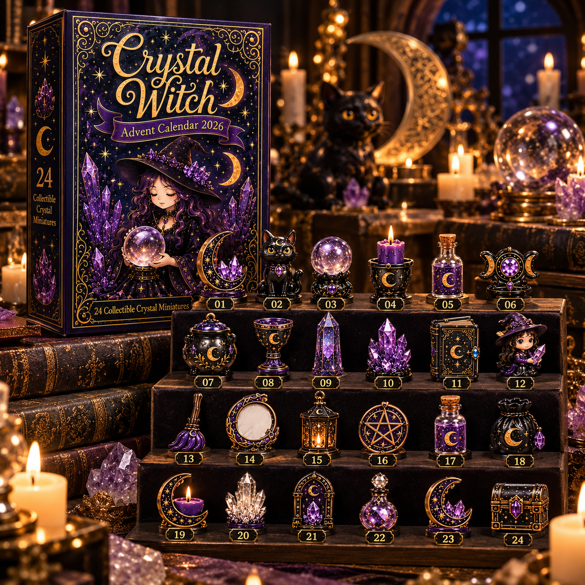 ✨ 24-Day Witch Advent Calendar – 8 Magical Editions with Collectible Miniatures