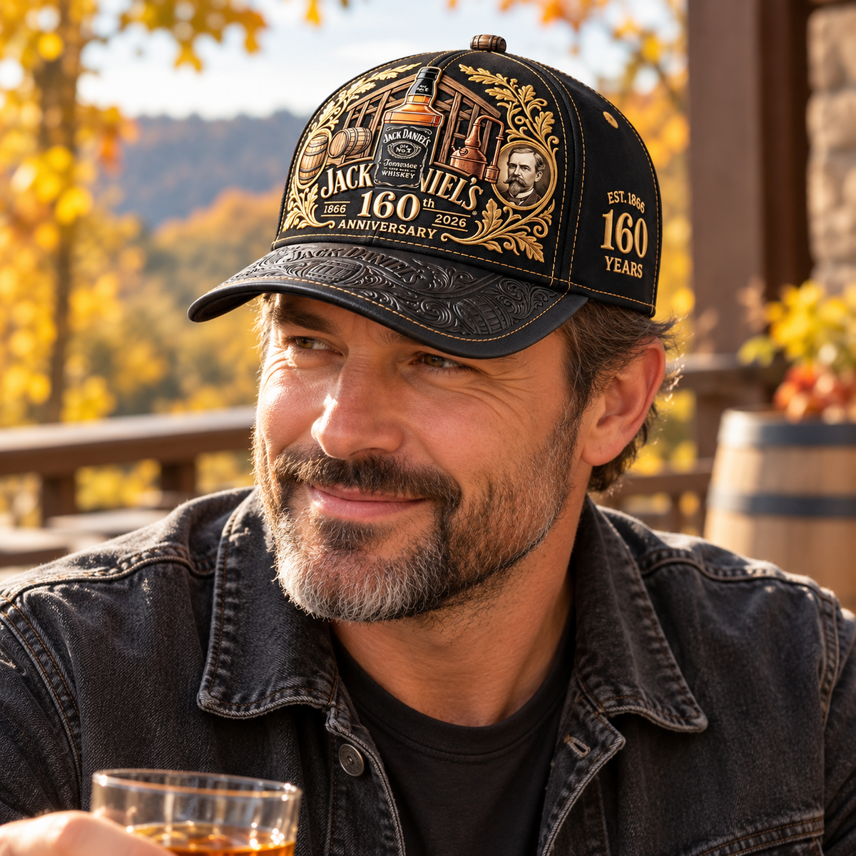 🥃 160th Anniversary Heritage 3D Embossed Tennessee Whiskey Commemorative Vintage Cap 🎁