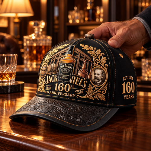🥃 160th Anniversary Heritage 3D Embossed Tennessee Whiskey Commemorative Vintage Cap 🎁