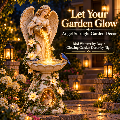 ✨Last Day 49% OFF✨☀️ Solar Angel Starlight Bird Waterer™🪽 – Lighted Garden Birdbath & Outdoor Decor