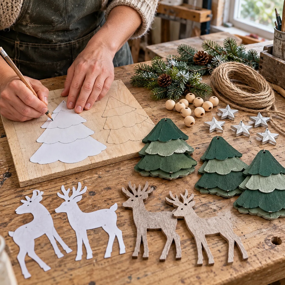 ✨ Lighted Woodland Christmas Garland – Cozy Holiday Glow 🎄
