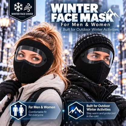 ❄️ Winter Fleece Face Mask with Detachable Clear Eye Shield Goggles 🛡️