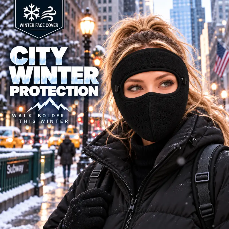 ❄️ Winter Fleece Face Mask with Detachable Clear Eye Shield Goggles 🛡️