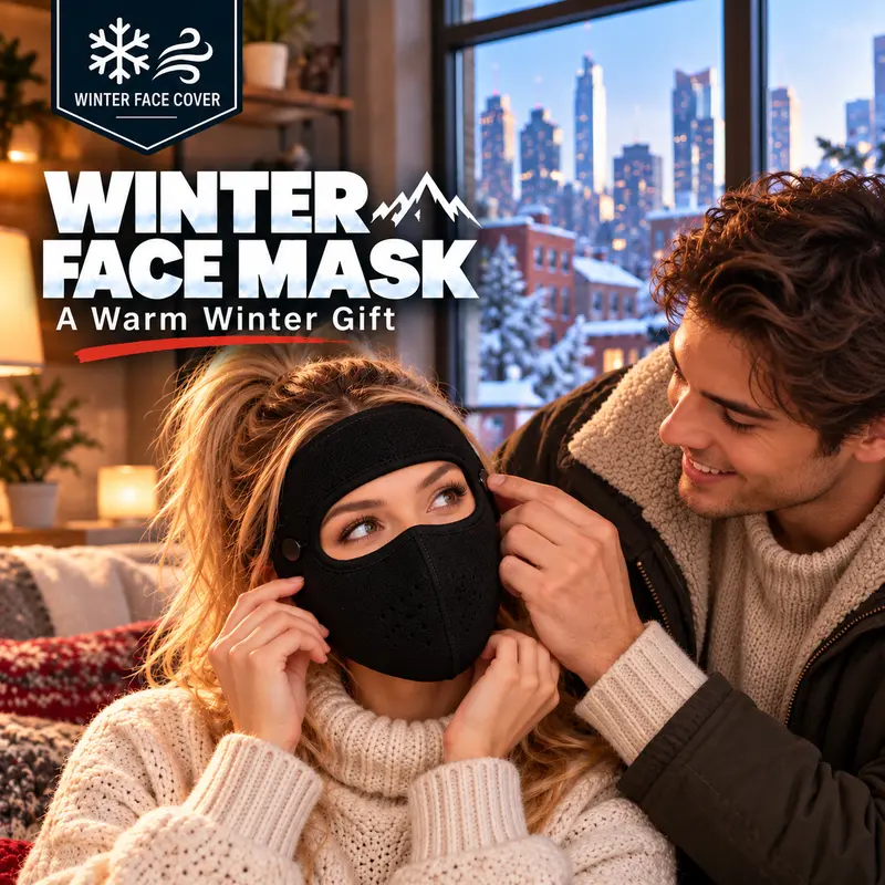 ❄️ Winter Fleece Face Mask with Detachable Clear Eye Shield Goggles 🛡️