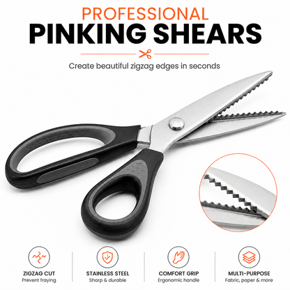 ✂️ 48 OFF Professional Pinking Shears – Stainless Steel Zigzag Fabric Cutting Scissors