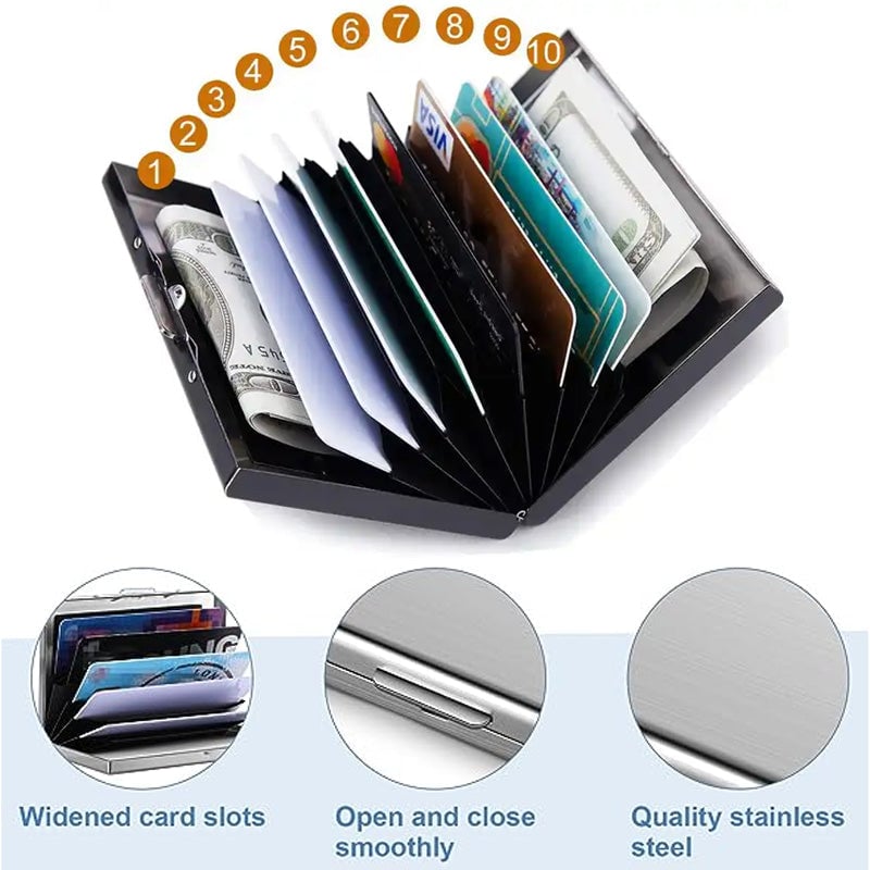 🔥 50% OFF – Slim RFID Blocking Stainless Steel Card Holder 💳