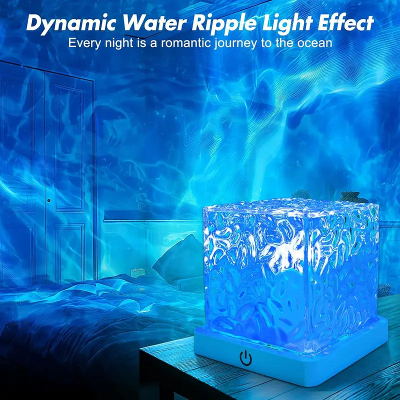 🌊 50% OFF Water Ripple Projector Lamp — 16 Colors, Remote Control & Dreamy Ocean Light Effects