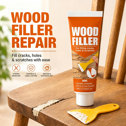 🔥49% OFF 2 Pack-Professional Wood Filler Repair Paste – Fill Cracks, Holes & Scratches
