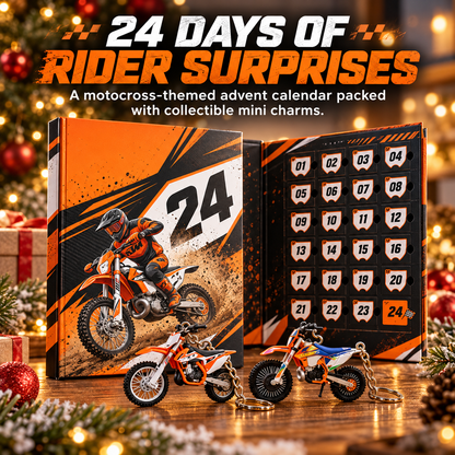 🏁 24-Day Motocross Advent Calendar – Rider-Inspired Mini Charms & Dirt Bike Christmas Surprises