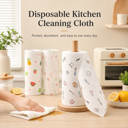 ✨ Save 50% Today 🏠 50PCS Kitchen Cleaning Cloth Roll – Tear, Wipe & Clean in Seconds