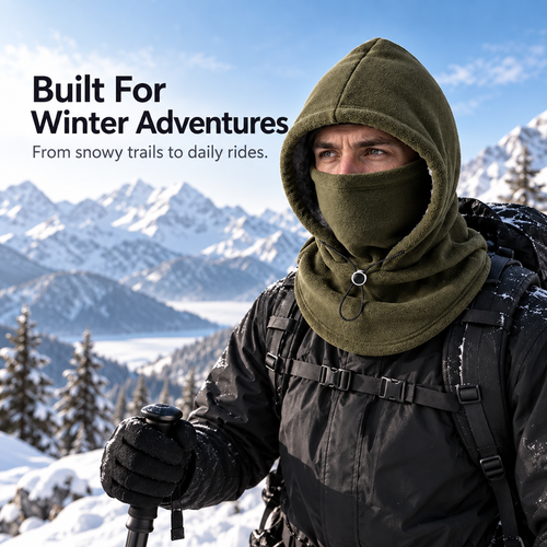 ❄️ 3-in-1 Thermal Fleece Balaclava Hood | Windproof Neck & Face Warmer 🏂