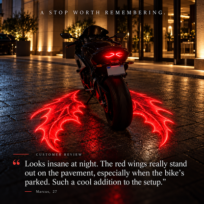 🏍️ Motorcycle Wing Projection Lights 🪽 After-Dark Ground Projectors