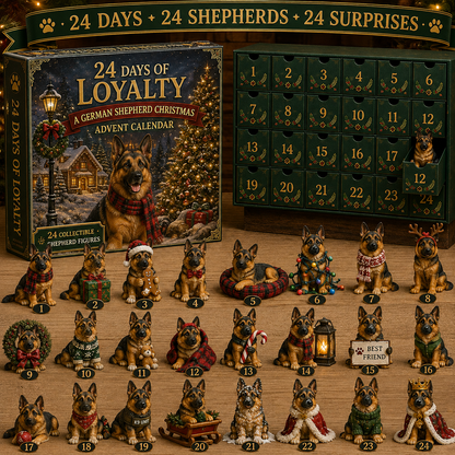 🎄 50% OFF German Shepherd Christmas Advent Calendar – 24 Acrylic Surprises