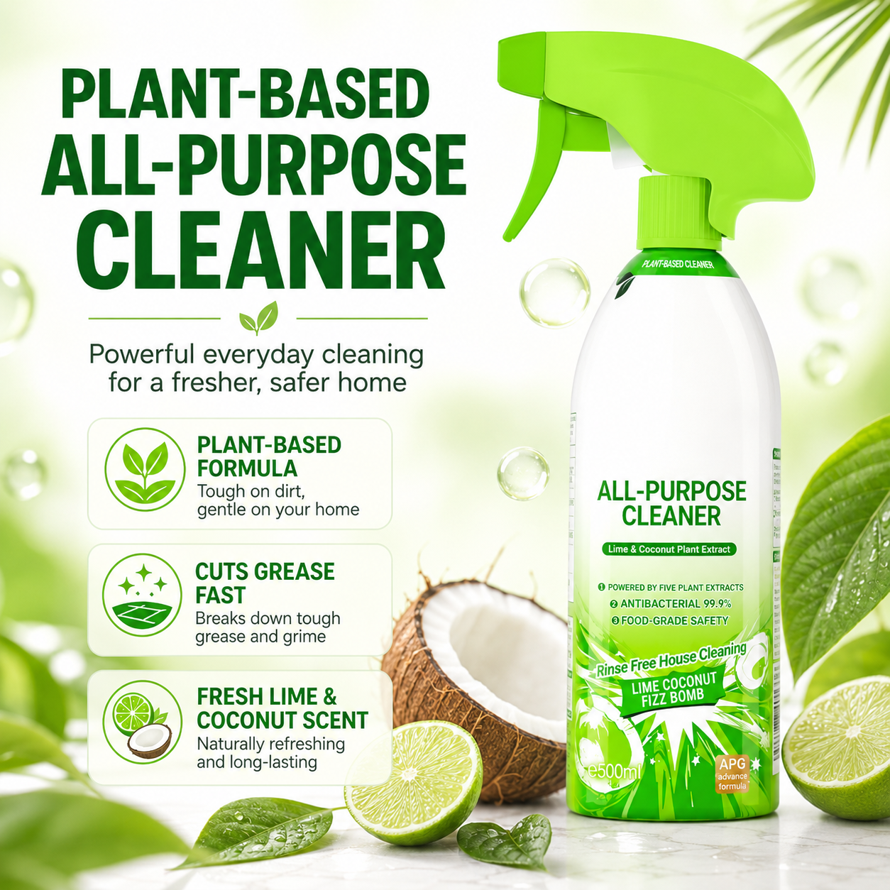 🏠 All-Purpose Home Cleaner – One Bottle for Kitchen, Appliances & More 49% OFF