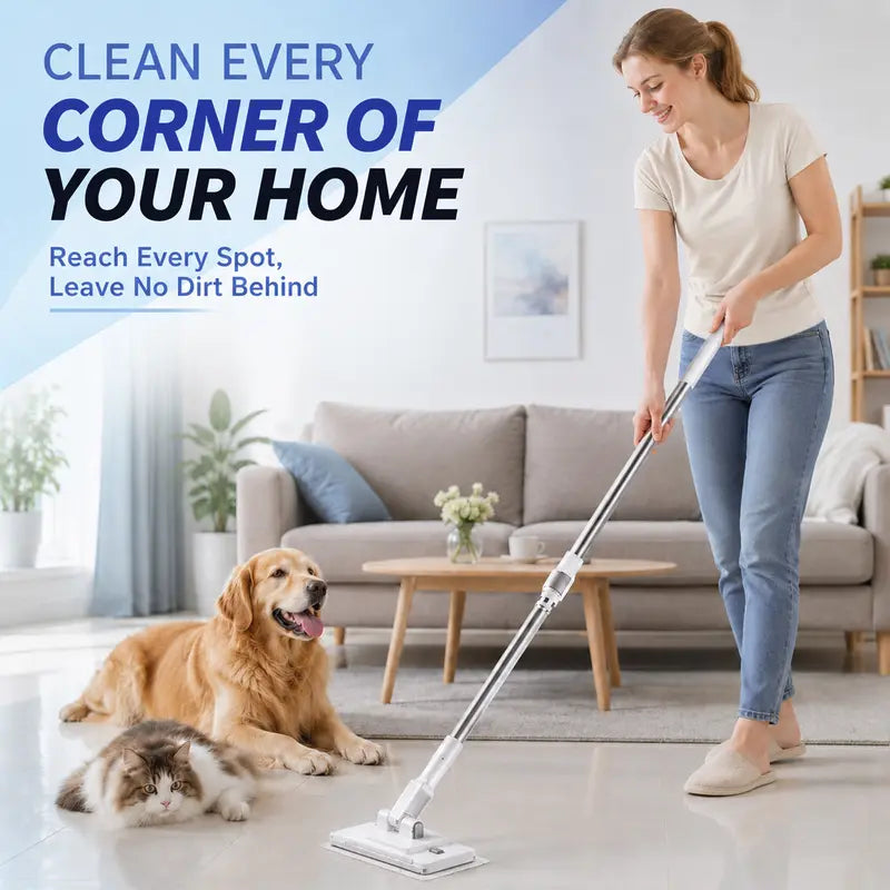 🔥 49% OFF Telescopic Cloth-Clamp Mop – Reach More, Clean With Less Effort