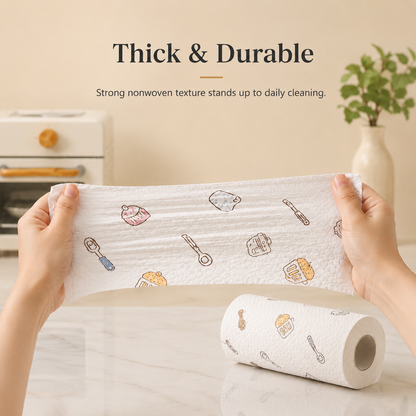 ✨ Save 50% Today 🏠 50PCS Kitchen Cleaning Cloth Roll – Tear, Wipe & Clean in Seconds