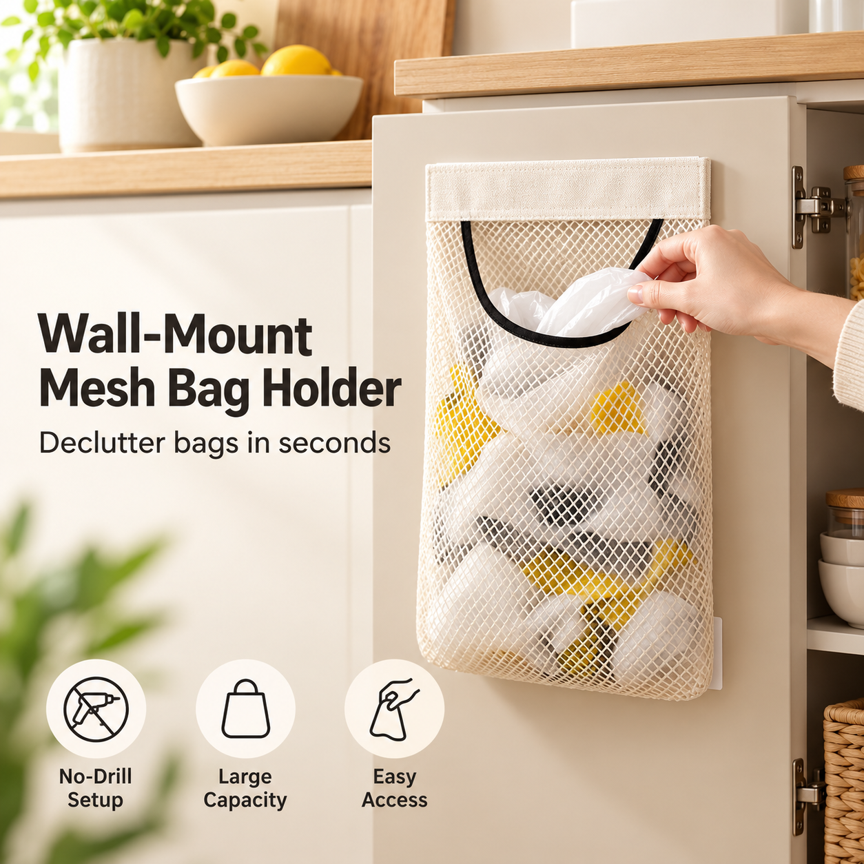 🔥 49% OFF Wall-Mounted Mesh Organizer – Declutter Your Home in Seconds