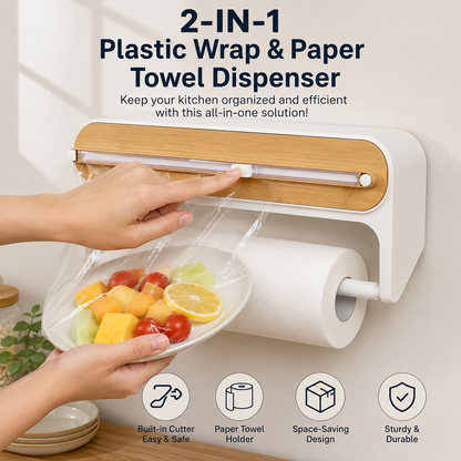 🔥 Hot Sale | Magnetic Plastic Wrap Dispenser with Cutter
